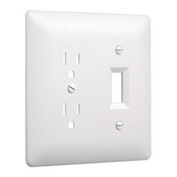 Raco 2 Gang Toggle Wall Plate; White - Pack of 5 258031